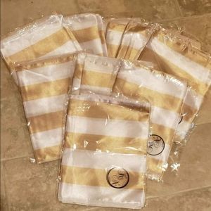 Gold and white striped table runners (10)